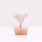 Mini arbre à pierres précieuses sur base en orgonite – Quartz rose (15 pierres)