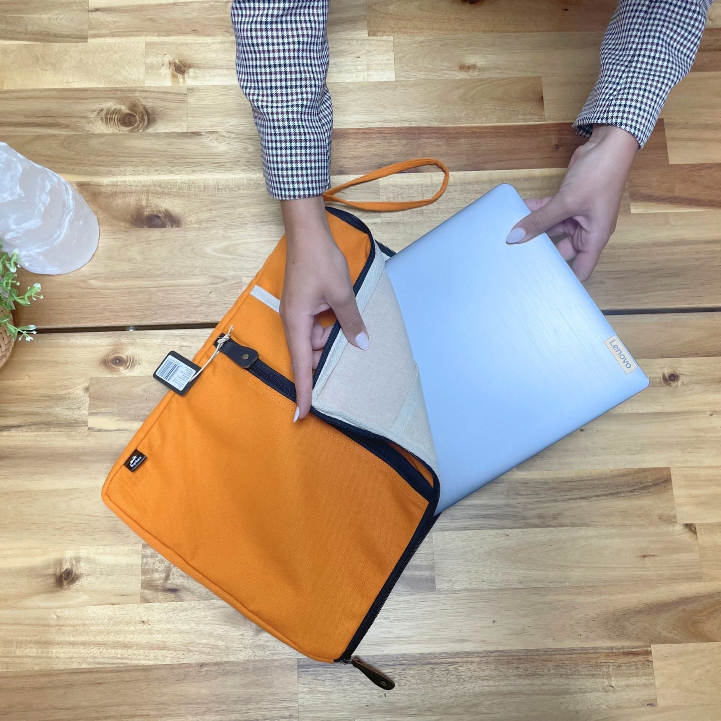 Large Canvas Laptop Sleeve - Orange