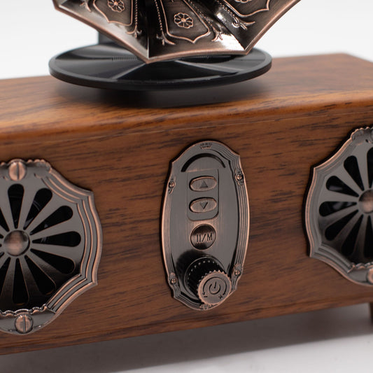 Altavoz de gramófono doble mini retro - Bluetooth - 5,4 vatios x 2