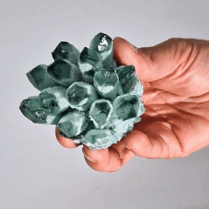 Natural Handcrafted Quartz Cluster - Green Phantom Quartz (approx 250-300gm 8cm)