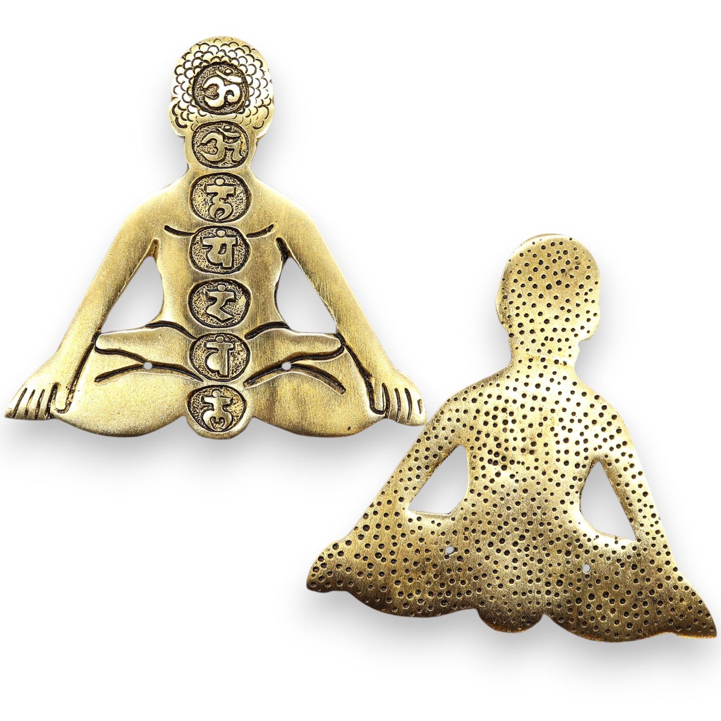 Yoga Incense Holder Seven Chakras Golden Aluminum 12x12cm
