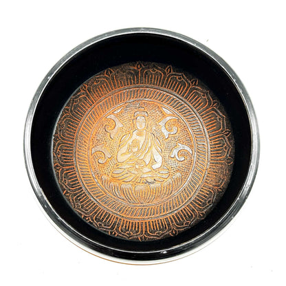Tibetan Earthen Powder Bowl - Clay Om Buddha - 16cm