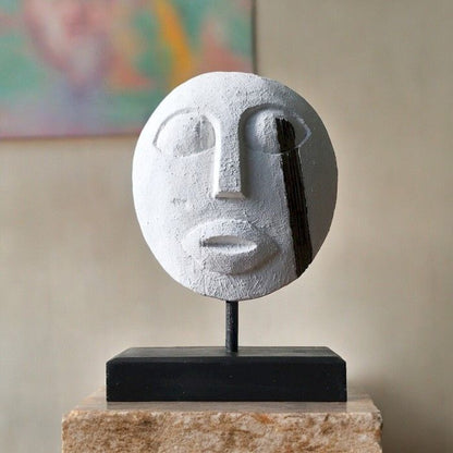 Máscara Decorativa Tribal Timor - Blanca 27x20cm