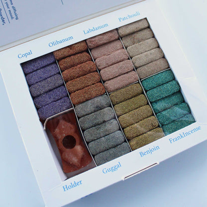 Display set of 70 incense bricks for cleansing and burning - Wild West