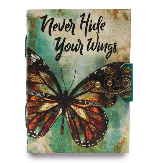 Never Hide Your Wings Leather Notebook