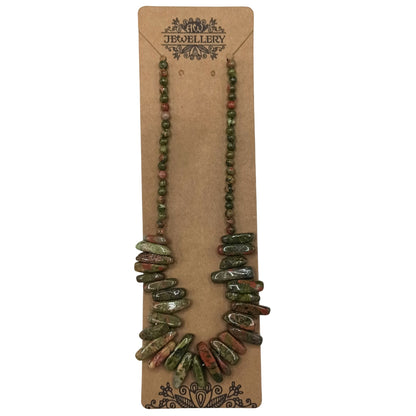 Longstone Gemstone Necklace - Moss Agate