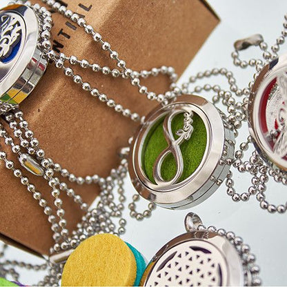 10x Aromatherapy Diffuser Necklaces - Reusable Refill 30mm