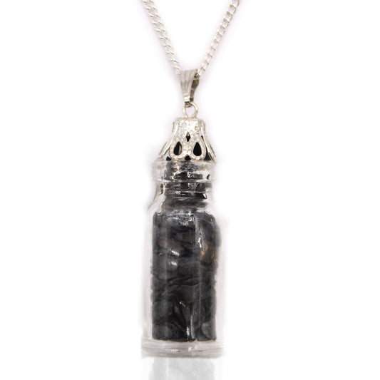 Bottled Gemstone Necklace - Black Onyx