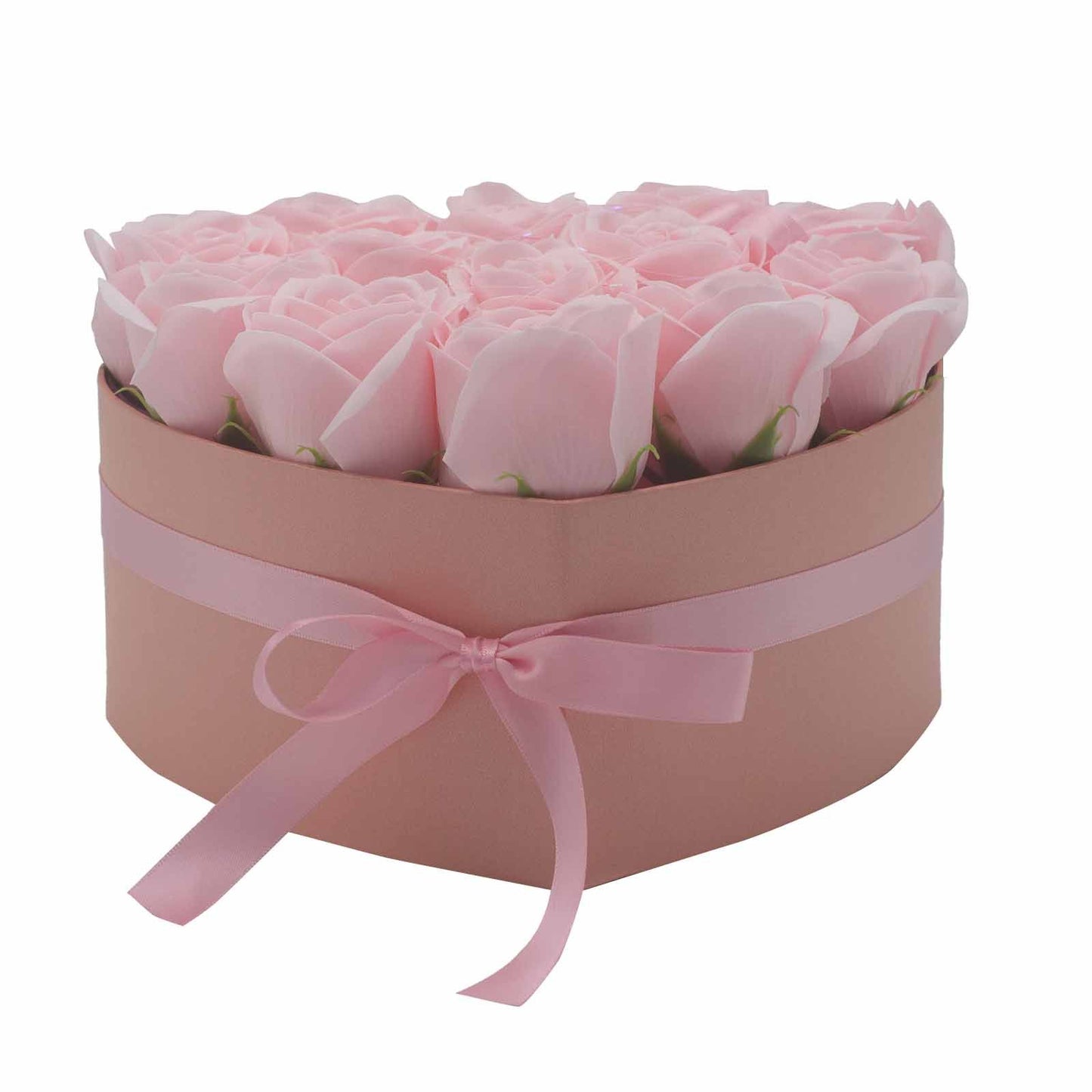 Gift Box - Soap Flower 13 Pink Roses - Heart