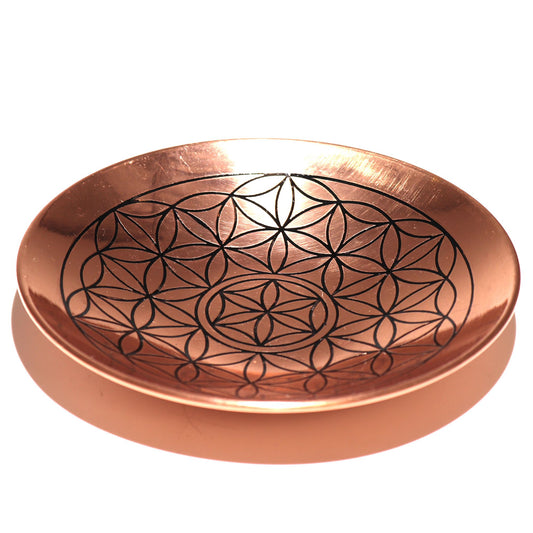 Copper offering plate - Flower of Life