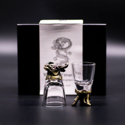 Gift set of 6 shot glasses (50 ml) - Wild Forest Creatures - Antique Bronze