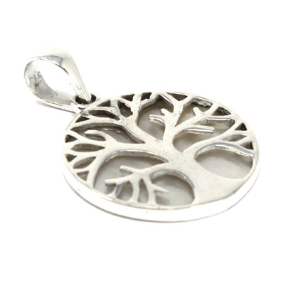 Silver Tree of Life Pendant 22mm - Mother of Pearl