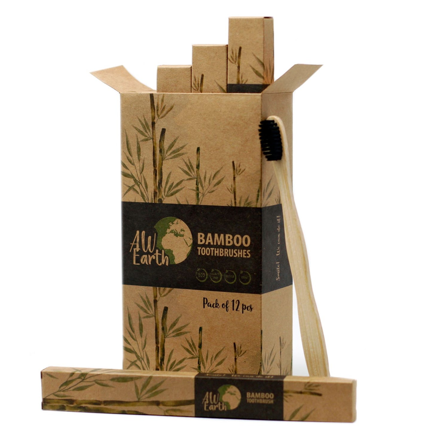 Brosse à dents en bambou - Charbon