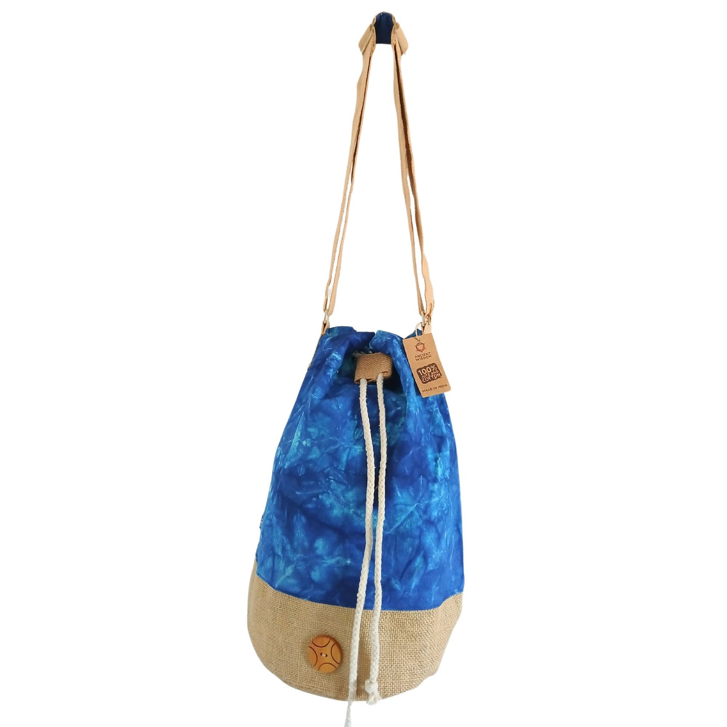 100% Natural Backpack - Blue Wash Effect - Mandala