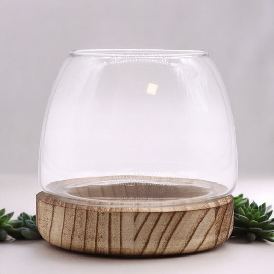 Small Terarium in Natural Tung Wood - 13x13cm