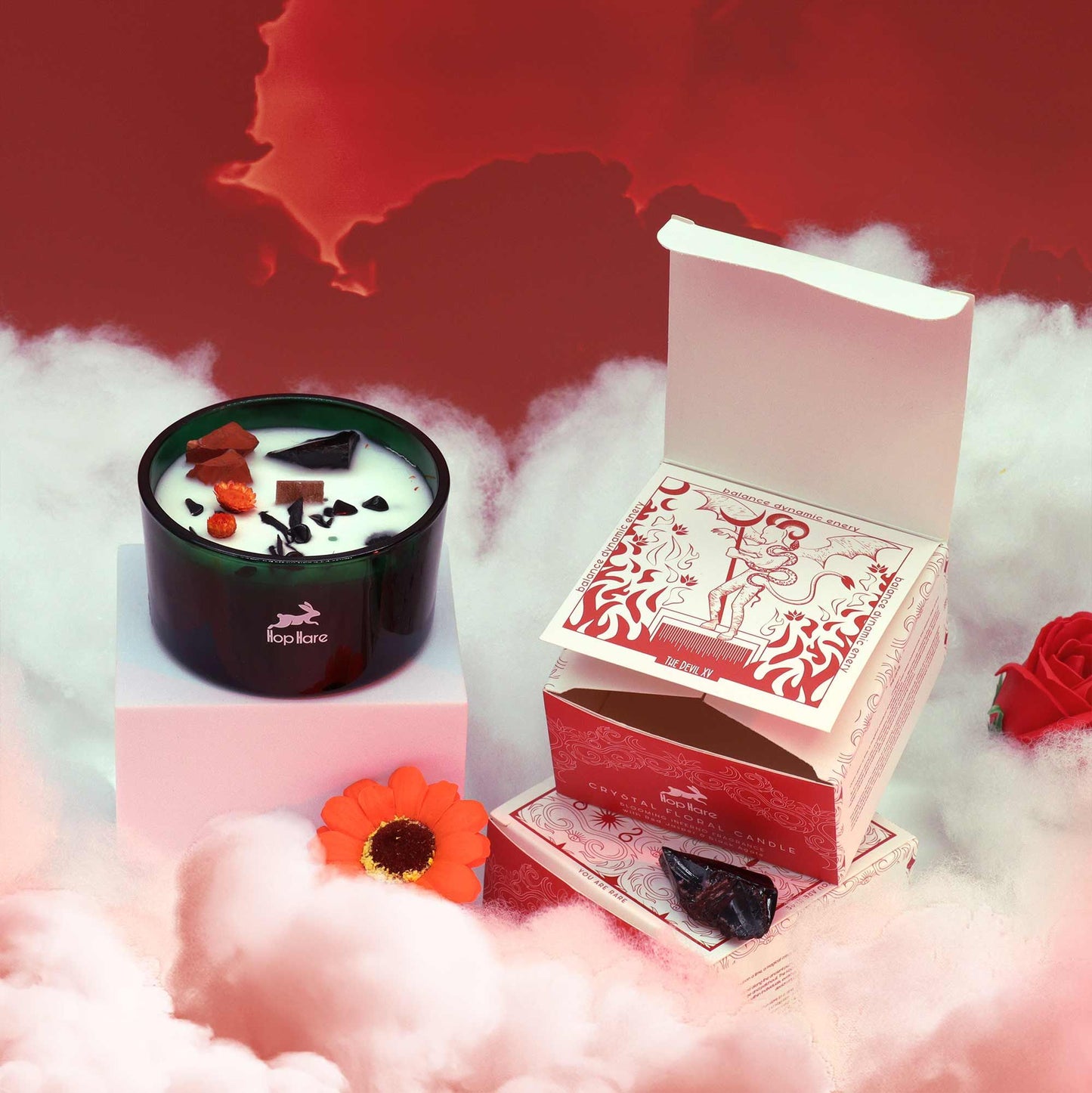 Hop Hare Crystal Magic Flower Candle - Demon