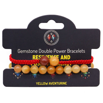 Double Power Gemstone Bracelets - Yellow Aventurine