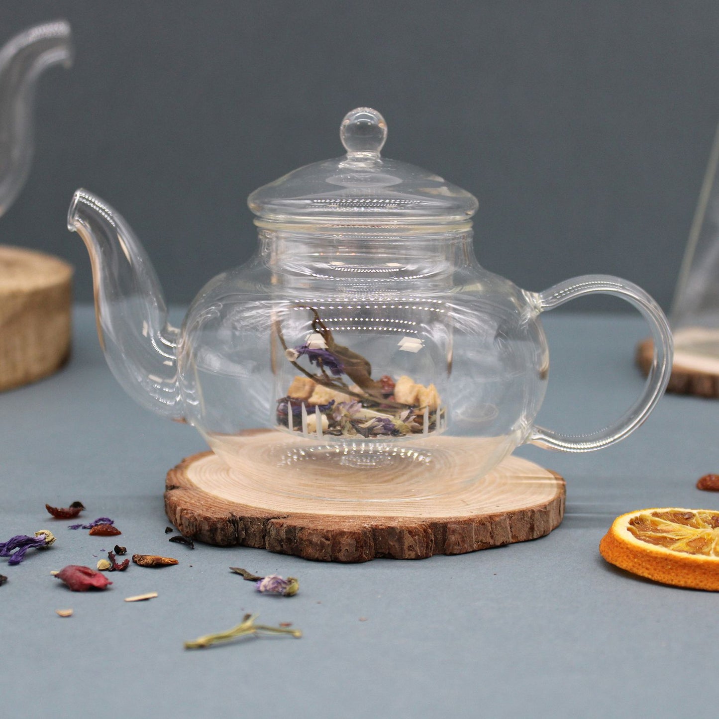 Glass teapot with infuser - Round pearl - 400ml