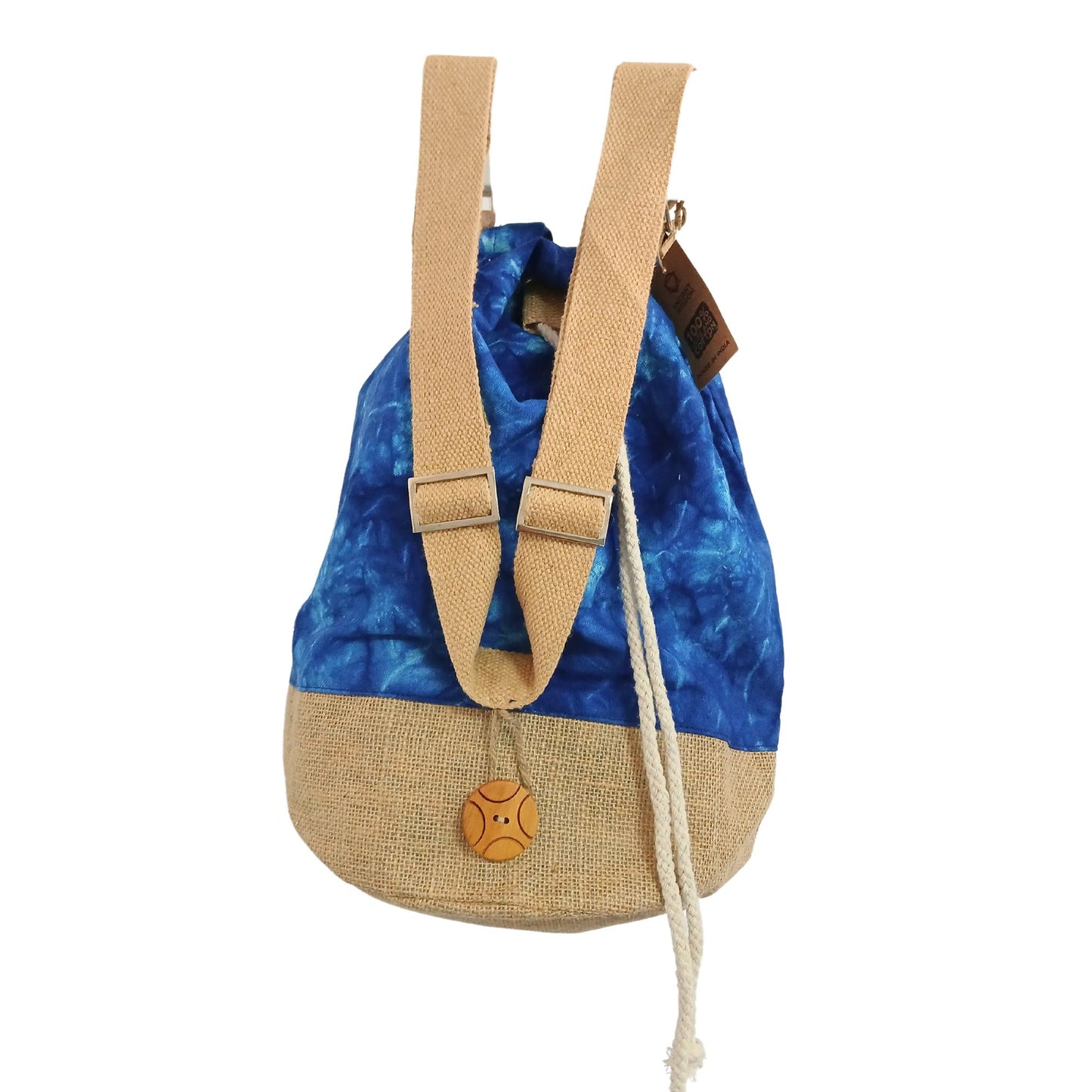 100% Natural Backpack - Blue Wash Effect - Mandala