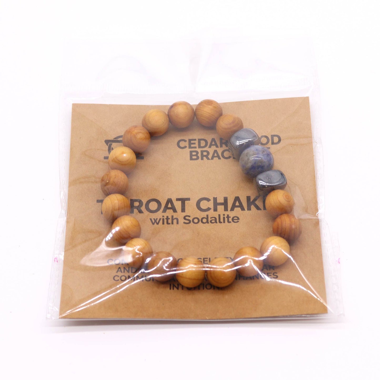 Cedar Bracelet - Throat Chakra - Sodalite
