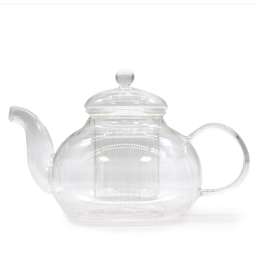 Glass teapot with infuser - Round pearl - 800ml