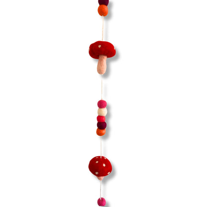 Colgante de Pared de Fieltro - Hongos de Sombrero Rojo