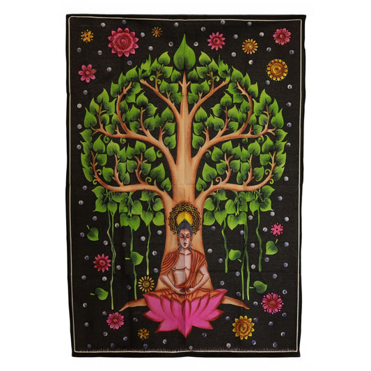 Arte para pared de algodón (70x110cm) - Árbol Bodhi de Buda