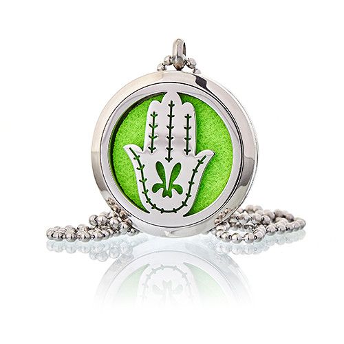 30mm Aromatherapy Diffuser Necklace - Hand of Fatima