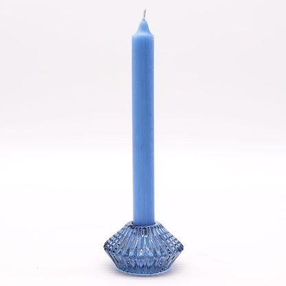 Reversible Flower Design Dinner/Tea Light Candle Holder - Blue