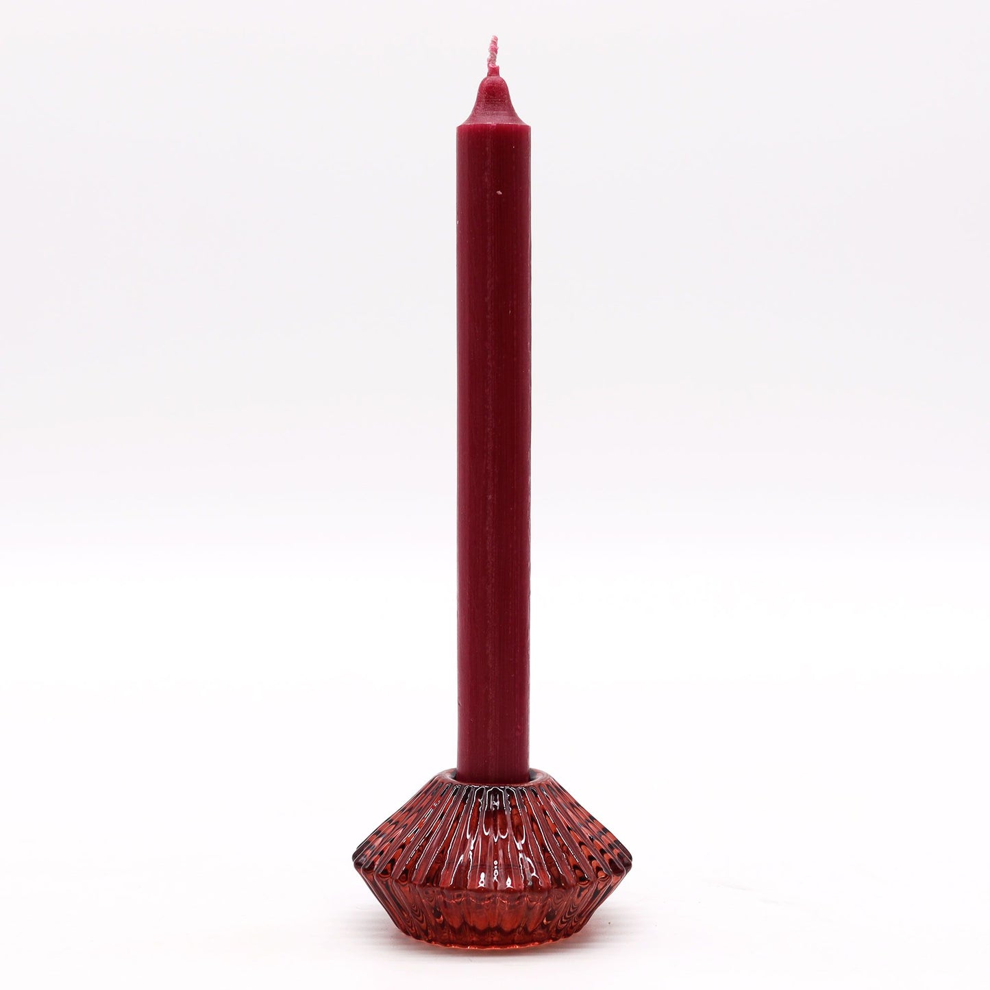 Reversible Flower Design Dinner/Tea Light Candle Holder - Vampire Red