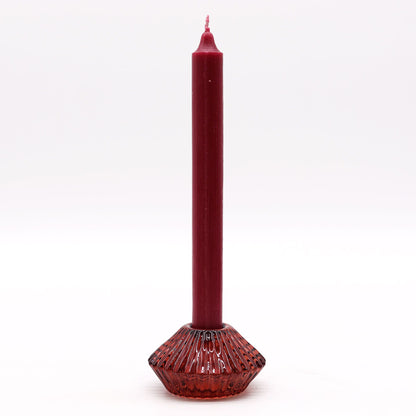 Reversible Flower Design Dinner/Tea Light Candle Holder - Vampire Red