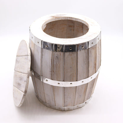 STOOL - Beer Barrel Table - Washed