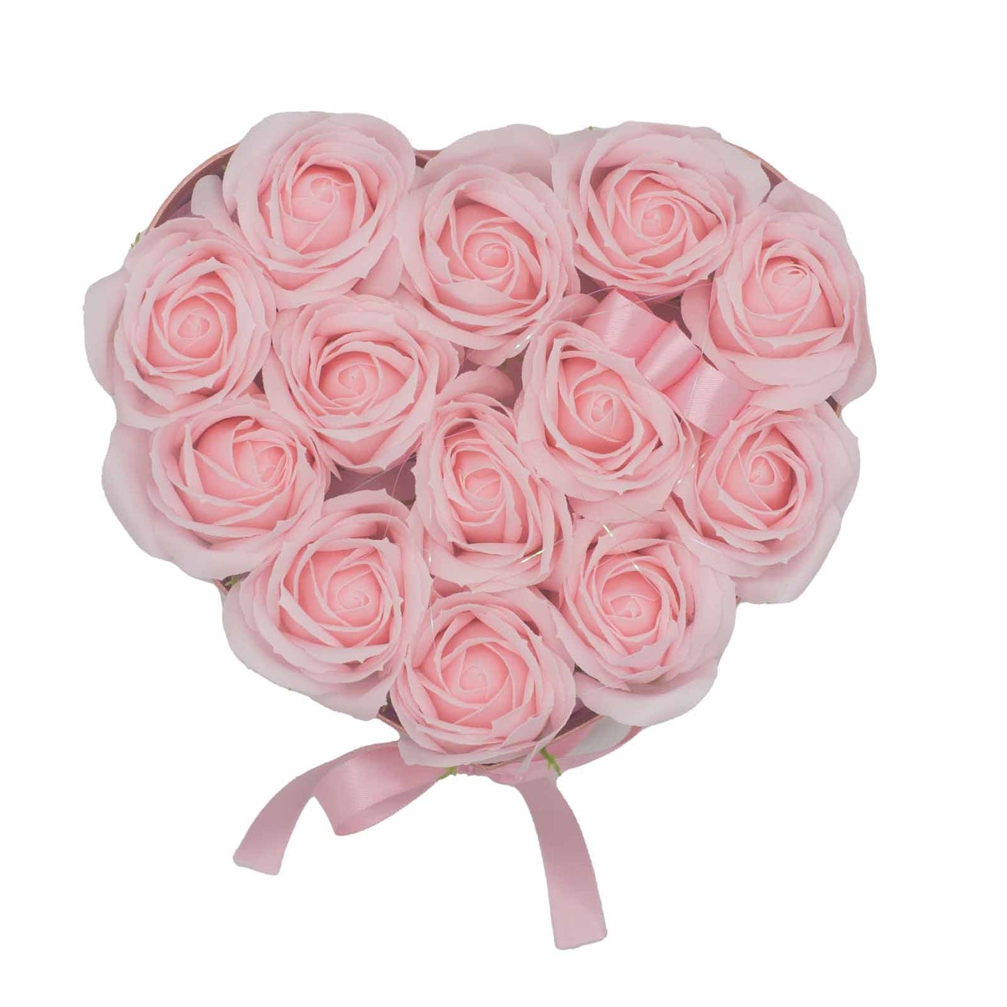 Gift Box - Soap Flower 13 Pink Roses - Heart