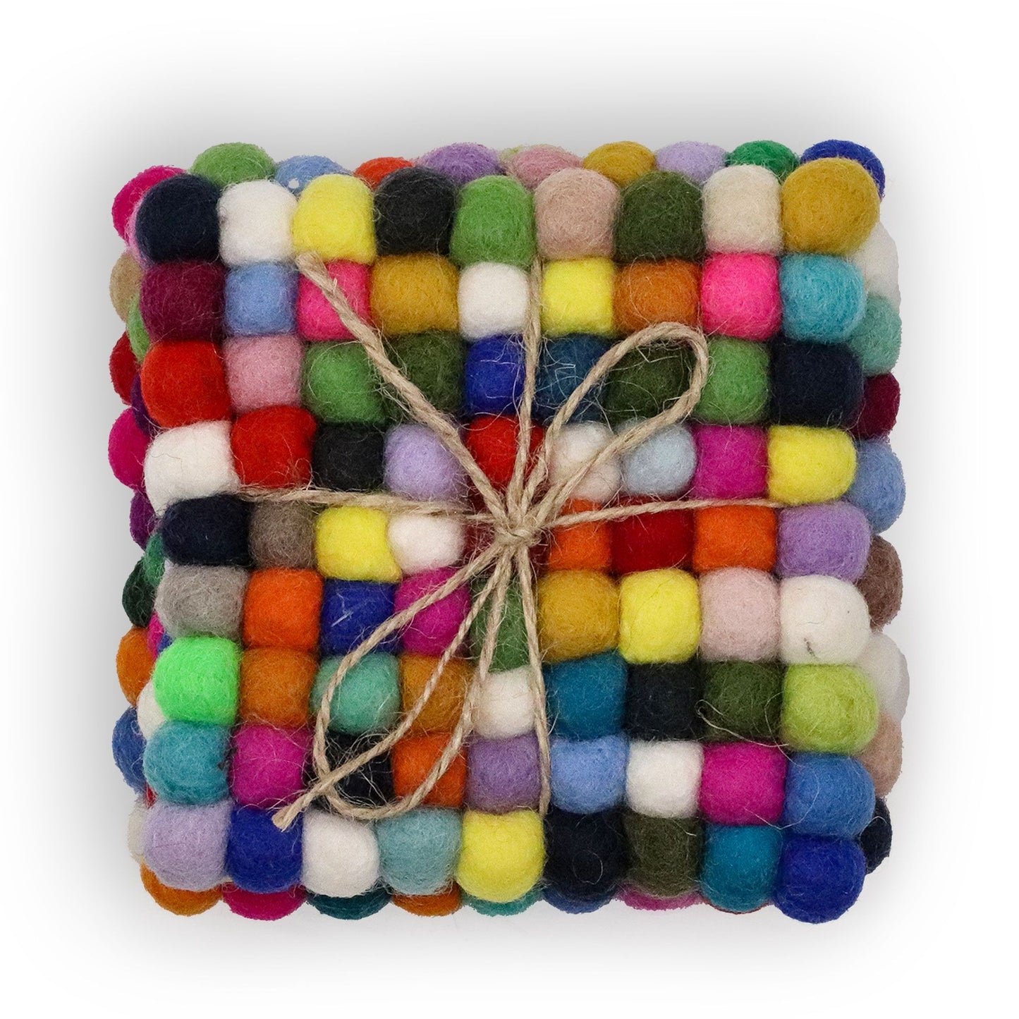 10cm square felt coasters, multicolored grey (set of 4)