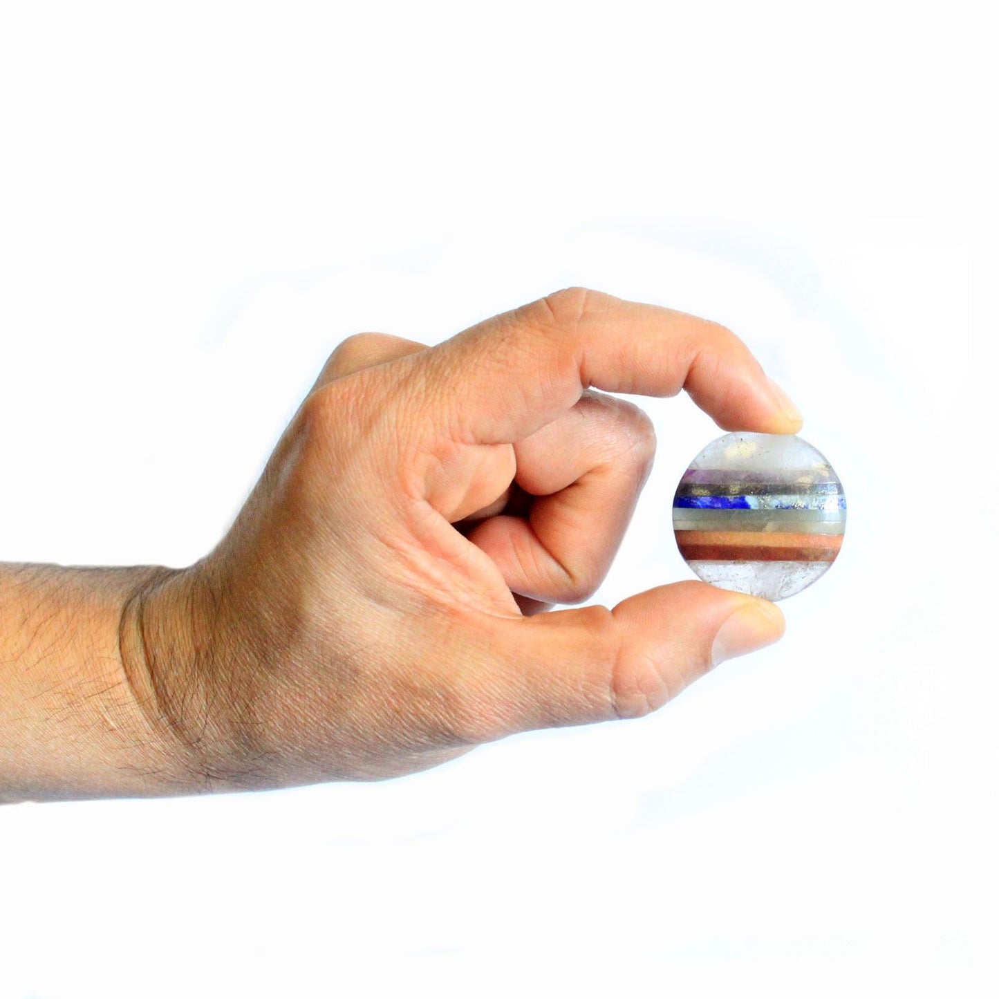 Crystal Palm Stone with Chakras 45 mm