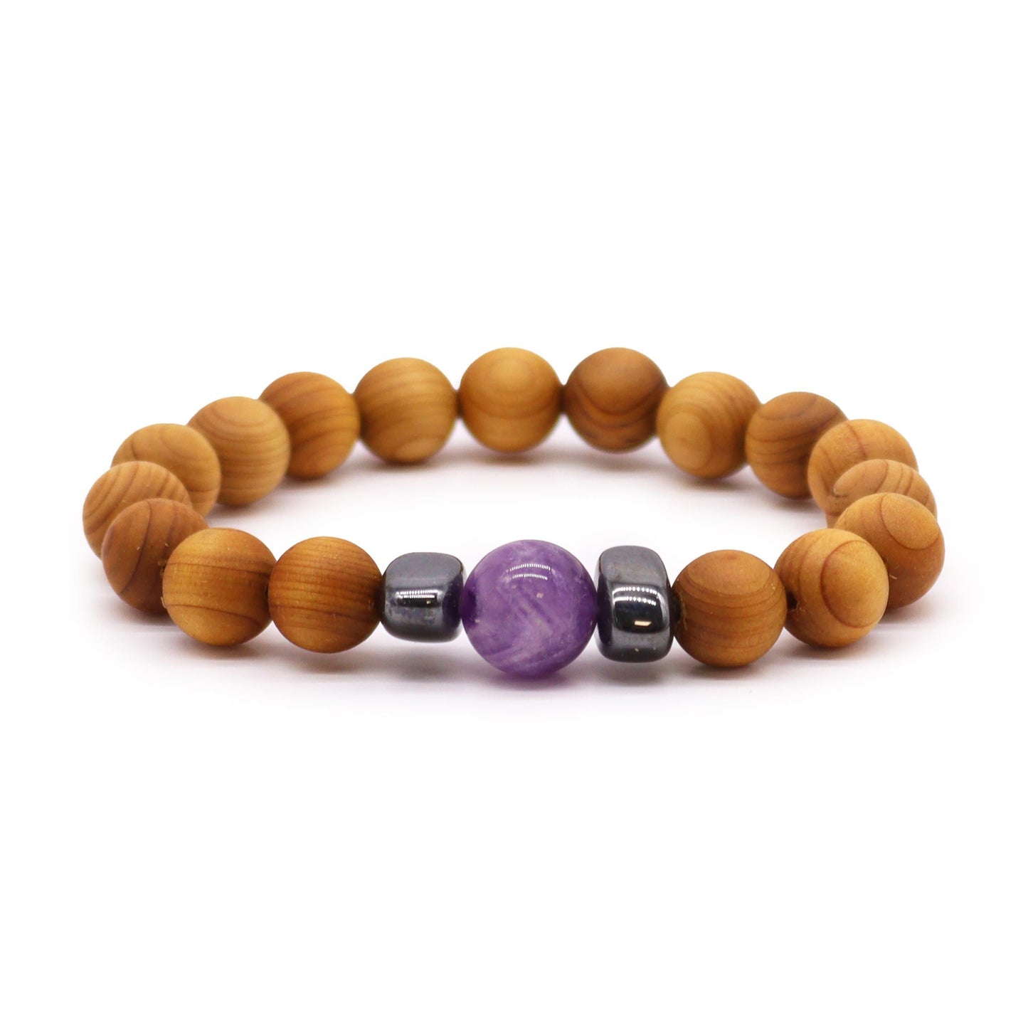 Cedar Bracelet - Third Eye Chakra - Amethyst