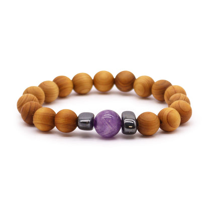 Cedar Bracelet - Third Eye Chakra - Amethyst
