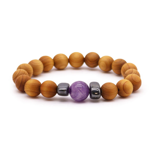 Cedar Bracelet - Third Eye Chakra - Amethyst
