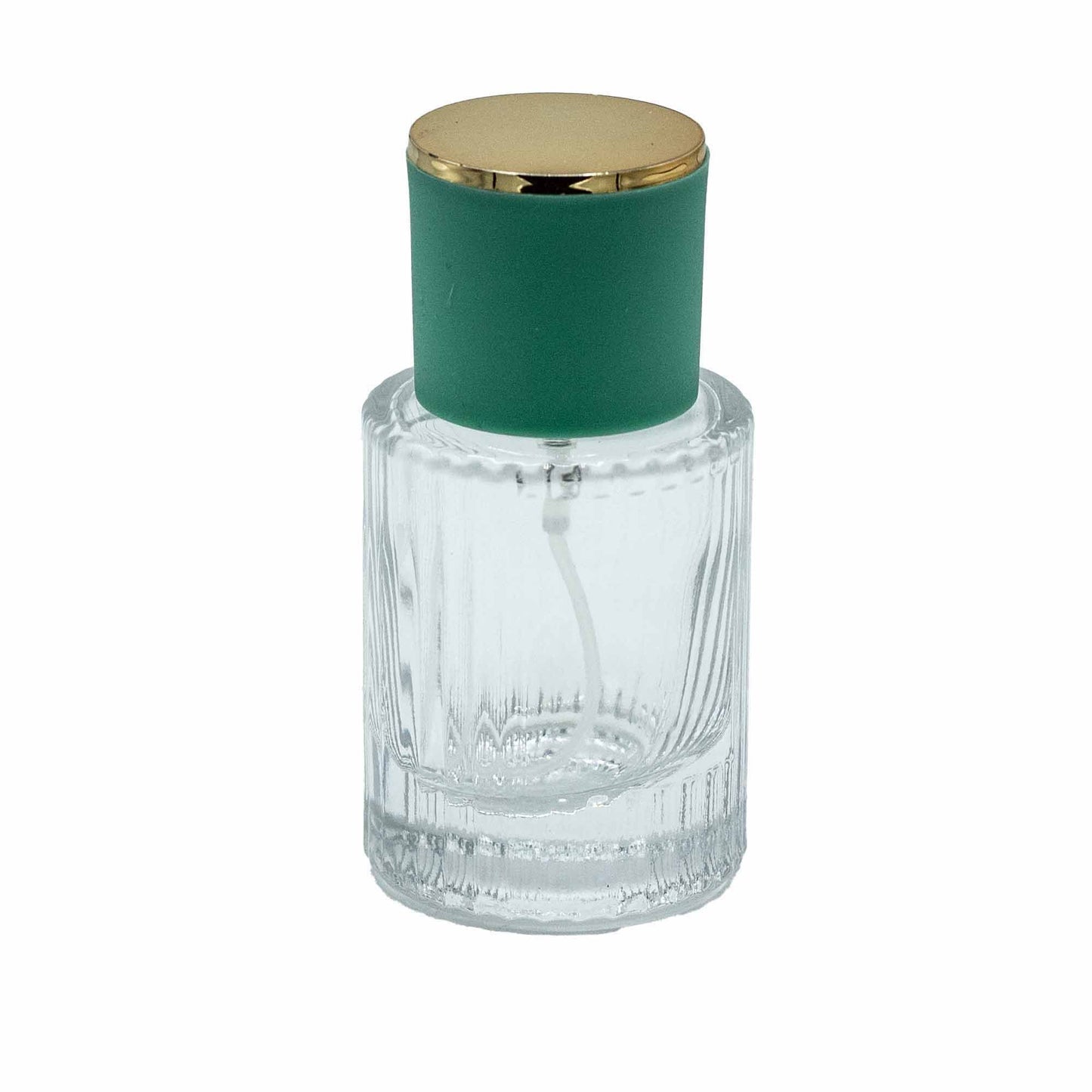 Flacons de parfum en verre avec vaporisateur et bouchon vert, 30 ml