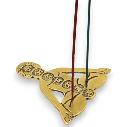 Yoga Incense Holder Seven Chakras Golden Aluminum 12x12cm