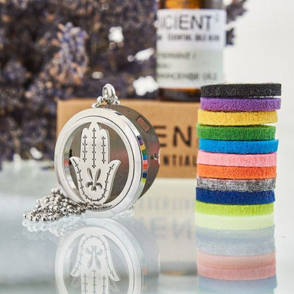 30mm Aromatherapy Diffuser Necklace - Hand of Fatima
