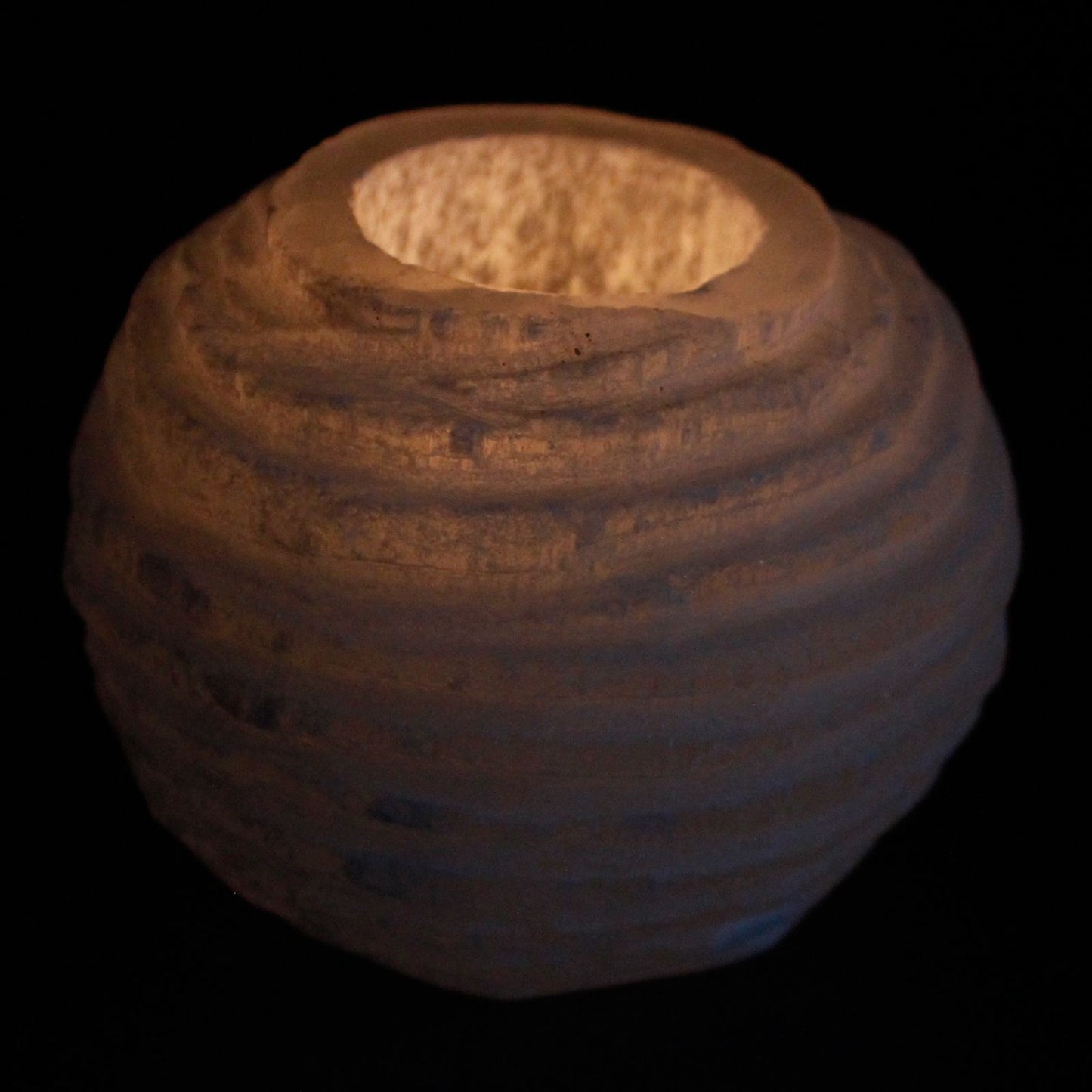 Selenite Snow Globe Candlestick - 8 cm