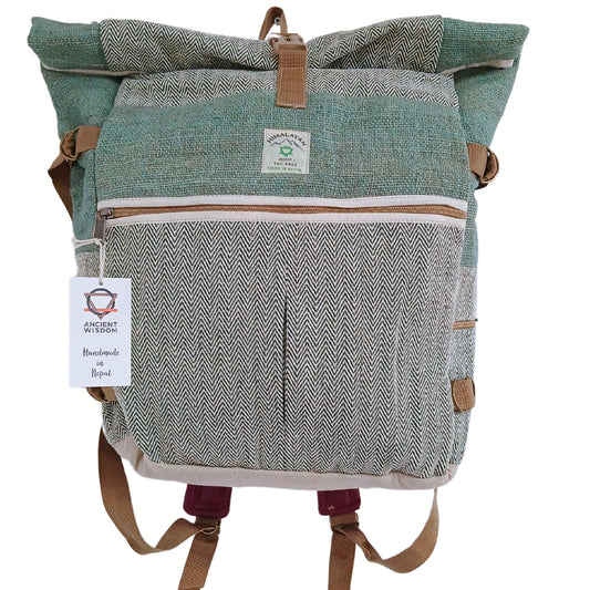 Hemp Trekking Roll-Top Backpack - Sage