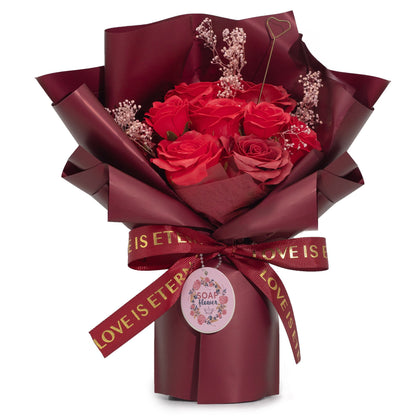 Large bouquet of red roses - Love is eternal - Gift card
