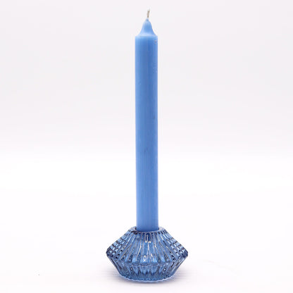 Reversible Flower Design Dinner/Tea Light Candle Holder - Blue