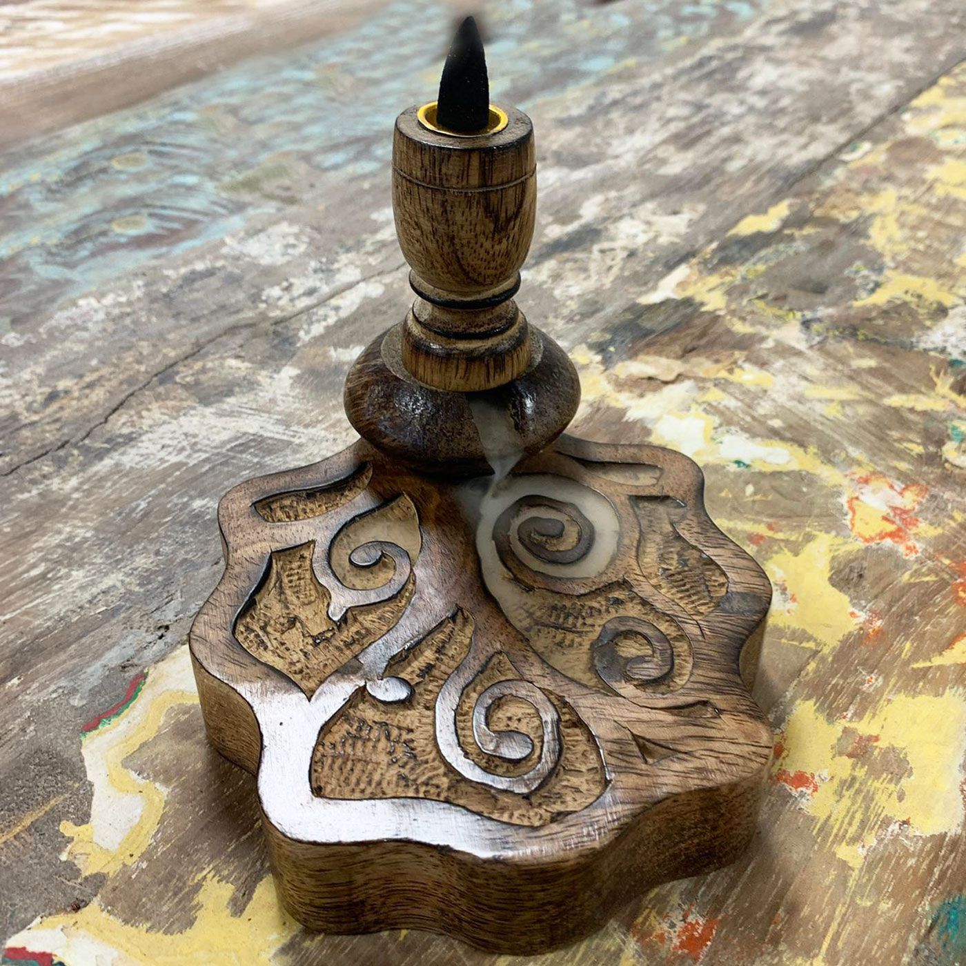 Sm Reverse Burner Mango Wood - Tree of Life