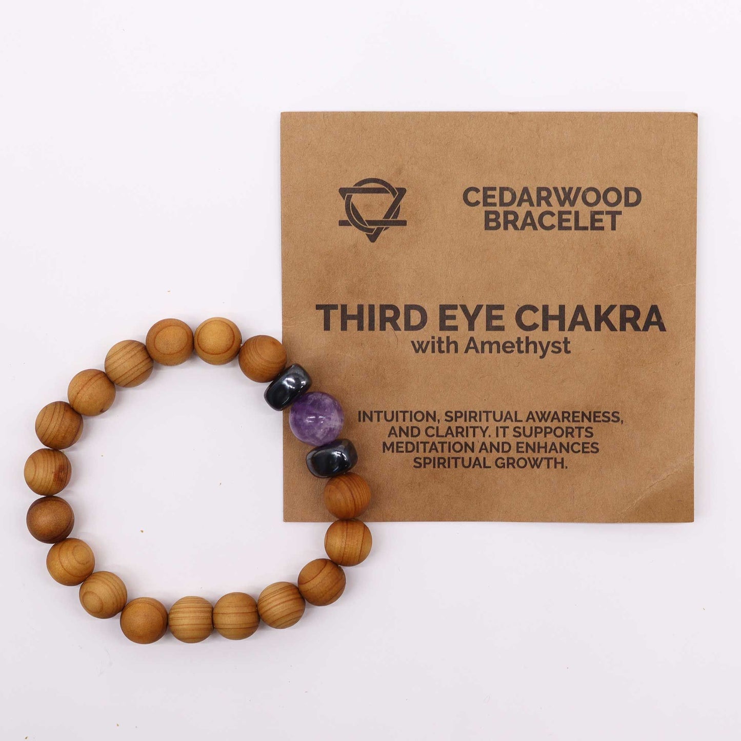 Cedar Bracelet - Third Eye Chakra - Amethyst