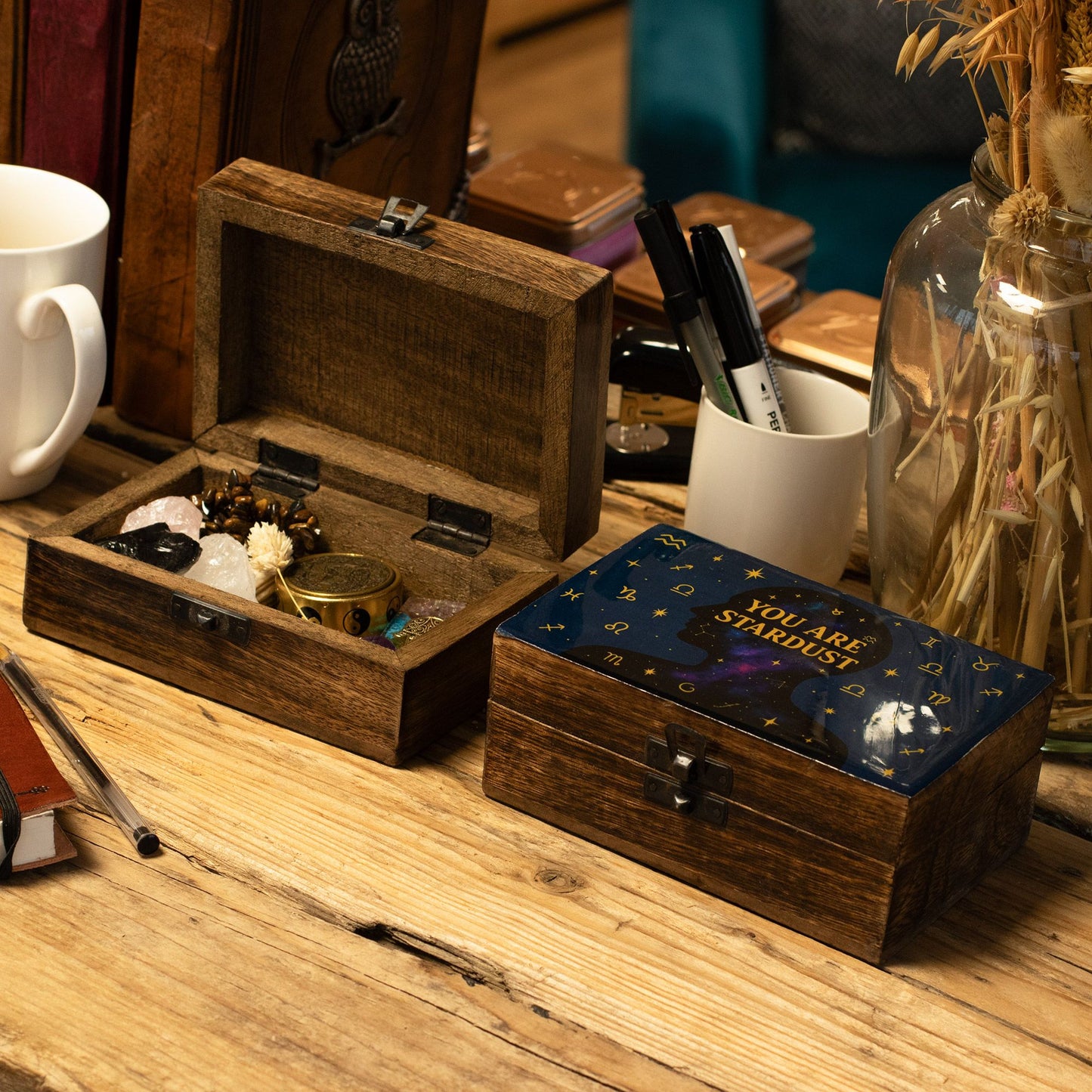 Caja esmaltada mediana  - Eres polvo de estrellas