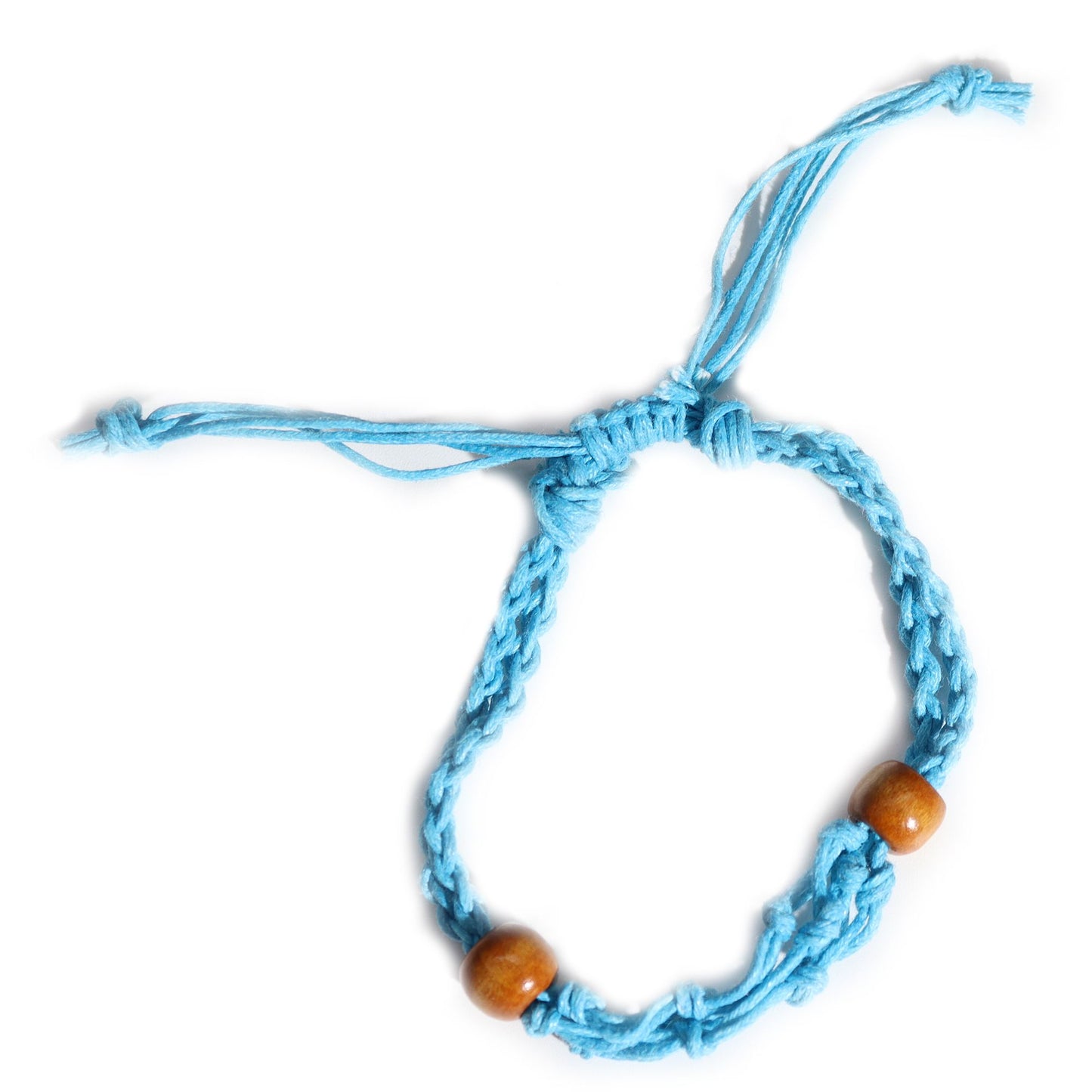 Pulsera de Macrame para Piedras Preciosas 20-28cm- Azul