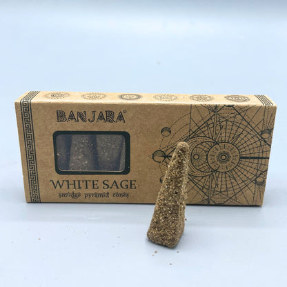 Banjara Smudge Pyramid Cones - White Wheat